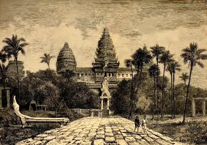 Dibujo de Angkor Wat de Henri Mouhot - Camboya